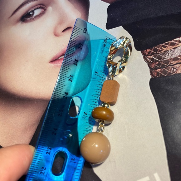 Long Wood Acrylic Earrings - Picture 4 of 4